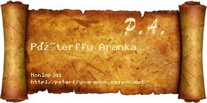 Péterffy Aranka névjegykártya