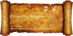 Péterffy Aranka névjegykártya