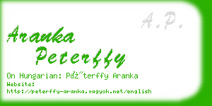 aranka peterffy business card